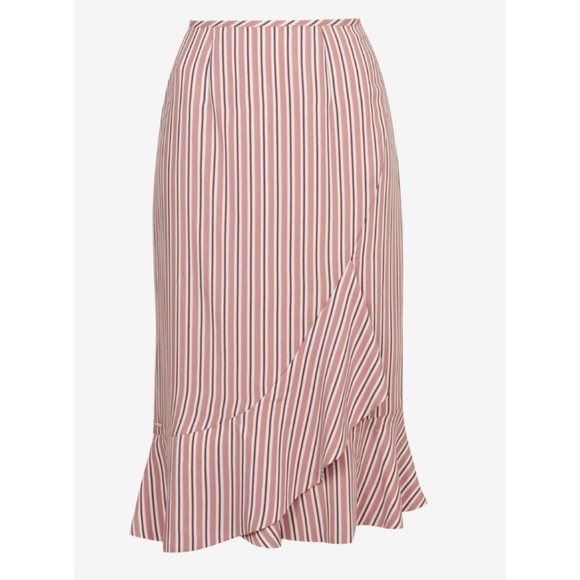 Ted Baker Coryn  Layered Stripe Asymmetrical Midi Skirt Size 4 US 12 - Picture 3 of 10